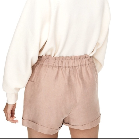 Aritzia Wilfred Jessica Shorts Relaxed Paperbag Waist Tan Concrete Beton Small - Picture 4 of 12